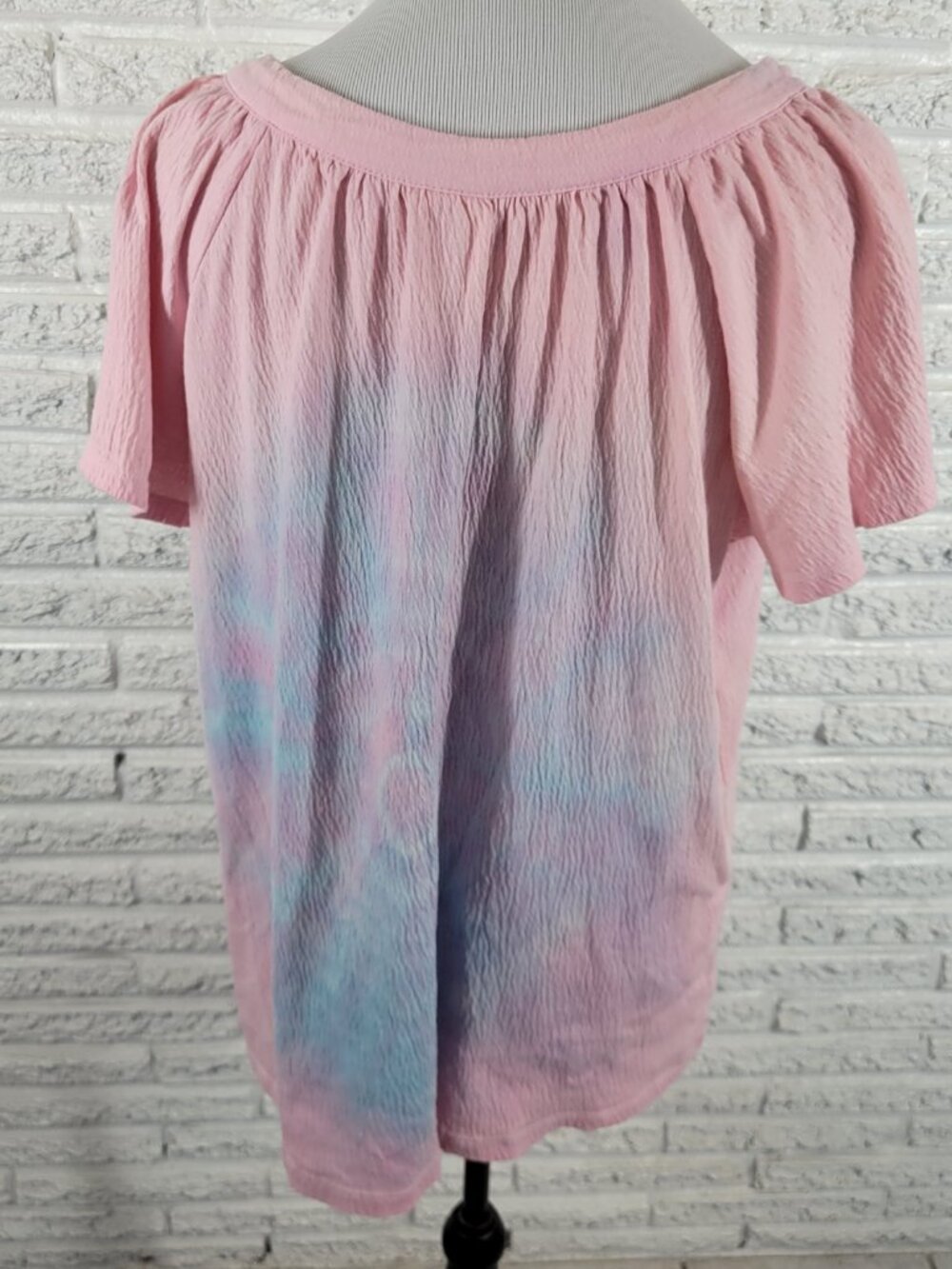 Just My Size 1X Multicolor Tie Dye Tee Beaded Top Cotton Blend Shirt TIE1E - Picture 5 of 8